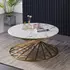 Buy Axon Round Marble Coffee Table with Gold Frame, Colour: Gold from Furnituretta
