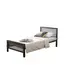 Buy Meridian Metal Bed Frame &ndash; Sleek Black Modern Bed with Slatted Base, Colour: Charcoal Black, Bed Size: Single (3ft), Item Width: 93 from Furnituretta