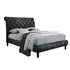 Buy Venice Crushed Velvet Bed &ndash; Chesterfield Fabric Bed with Slatted Base, Colour: Black, Bed Size: Double (4ft6), Item Width: 155 from Furnituretta