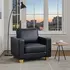 Buy Chesterfield 1 Seater Sofa PU Black | Classic Leather‑Effect Armchair, Colour: Black from Furnituretta