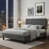 Buy Livingstone Fabric 4 Foot Bed Grey | Modern Upholstered Bed, Size: 4 Foot, Colour: Grey from Furnituretta