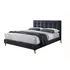 Buy Novara Fabric Bed Frame &ndash; Modern Upholstered Bed with Slatted Base, Colour: Dark Grey, Bed Size: Double (4ft6), Item Width: 144 from Furnituretta