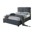 Buy Oakland Fabric Bed Frame &ndash; Modern Padded Headboard Bed with Slatted Base, Colour: Dark Grey, Bed Size: Double (4ft6), Item Width: 147 from Furnituretta