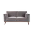 Buy Mickey 2‑Seater Sofa in Velvet with Walnut Legs & Soft Cushions, Colour: Stone Grey from Furnituretta