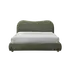 Buy Wave Bed in Olive Soft Weave with Curved Upholstered Headboard, Colour: Olive, Bed Size: Double (4ft6) from Furnituretta