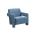 Buy Apex Angular Armchair with Curved Seat and L‑Shaped Armrests, Colour: Blue from Furnituretta