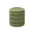 Buy Ripple Cylindrical Ribbed Stool with Velvet Upholstery, Colour: Olive Green from Furnituretta
