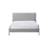 Buy Cove Bed Double in Steel Grey with Upholstered Curved Headboard, Colour: Steel Grey, Bed Size: Double (4ft6) from Furnituretta