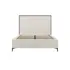 Buy Berkeley Cream Velvet Bed with Black Metal Surround and Fluted Headboard, Colour: Cream, Bed Size: Double (4ft6) from Furnituretta