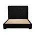 Buy Pasadena Black Velvet Bed – Double with Cushioned Woven Headboard, Colour: Black, Bed Size: Double (4ft6) from Furnituretta