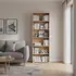 Buy Thorne Slim 211.5cm Tall Bookcase – 6‑Compartment Storage in Oak or White, Colour: Artisan Oak, Item Width: 70 from Furnituretta