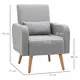 Homcom Accent Chair, Linen-Touch Armchair with Wooden Frame, Grey, 3 for sale Buy Homcom Accent Chair, Linen-Touch Armchair with Wooden Frame, Grey, 3 from Furnituretta