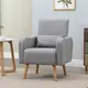 Homcom Accent Chair, Linen-Touch Armchair with Wooden Frame, Grey, 2 for sale Buy Homcom Accent Chair, Linen-Touch Armchair with Wooden Frame, Grey, 2 from Furnituretta