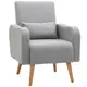 Homcom Accent Chair, Linen-Touch Armchair with Wooden Frame, Grey for sale Buy Homcom Accent Chair, Linen-Touch Armchair with Wooden Frame, Grey from Furnituretta