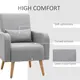 Homcom Accent Chair, Linen-Touch Armchair with Wooden Frame, Grey, 4 for sale Buy Homcom Accent Chair, Linen-Touch Armchair with Wooden Frame, Grey, 4 from Furnituretta