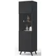 Ascot Tall Display Cabinet Vertical Grooved Lines Matte Black, 2 for sale Buy Ascot Tall Display Cabinet Vertical Grooved Lines Matte Black, 2 from Furnituretta