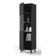 Ascot Tall Display Cabinet Vertical Grooved Lines Matte Black, 3 for sale Buy Ascot Tall Display Cabinet Vertical Grooved Lines Matte Black, 3 from Furnituretta