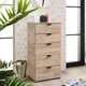 Modern Chest for Small Spaces: Kinross 5 Drawer, Colour: Oak for sale Buy Modern Chest for Small Spaces: Kinross 5 Drawer, Colour: Oak from Furnituretta
