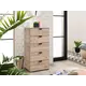 Modern Chest for Small Spaces: Kinross 5 Drawer, Colour: Oak, 5 for sale Buy Modern Chest for Small Spaces: Kinross 5 Drawer, Colour: Oak, 5 from Furnituretta